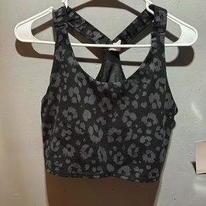 Black Cheeta Print Crop Tank Top